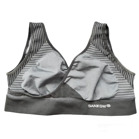 Sankom, Intimates & Sleepwear, Sankom Support Posture Bra Grey Sports Bra  Bamboo Soft Size Large